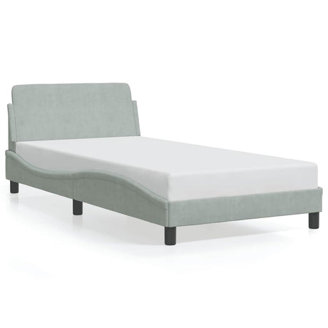 Vidaxl bedframe dover 100x200 cm fluweel lichtgrijs