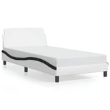 Vidaxl bedframe dover kunstleer zwart en wit 100x200 cm