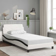 Vidaxl bedframe dover kunstleer zwart en wit 100x200 cm