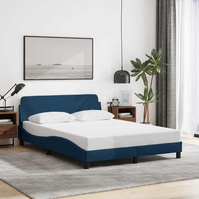 Vidaxl bedframe met hoofdeinde dover 120x200 cm stof blauw