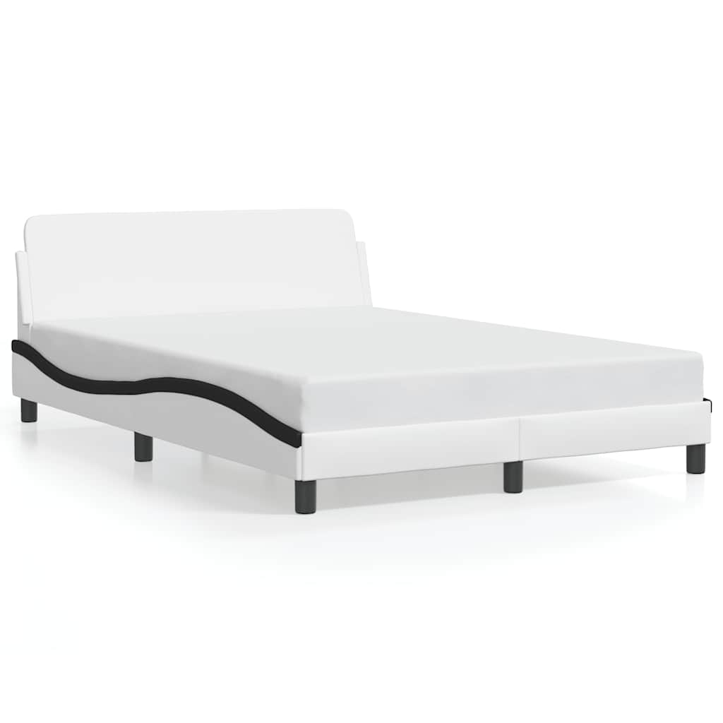 Vidaxl bedframe dover kunstleer zwart en wit 120x200 cm