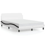 Vidaxl bedframe dover kunstleer zwart en wit 120x200 cm