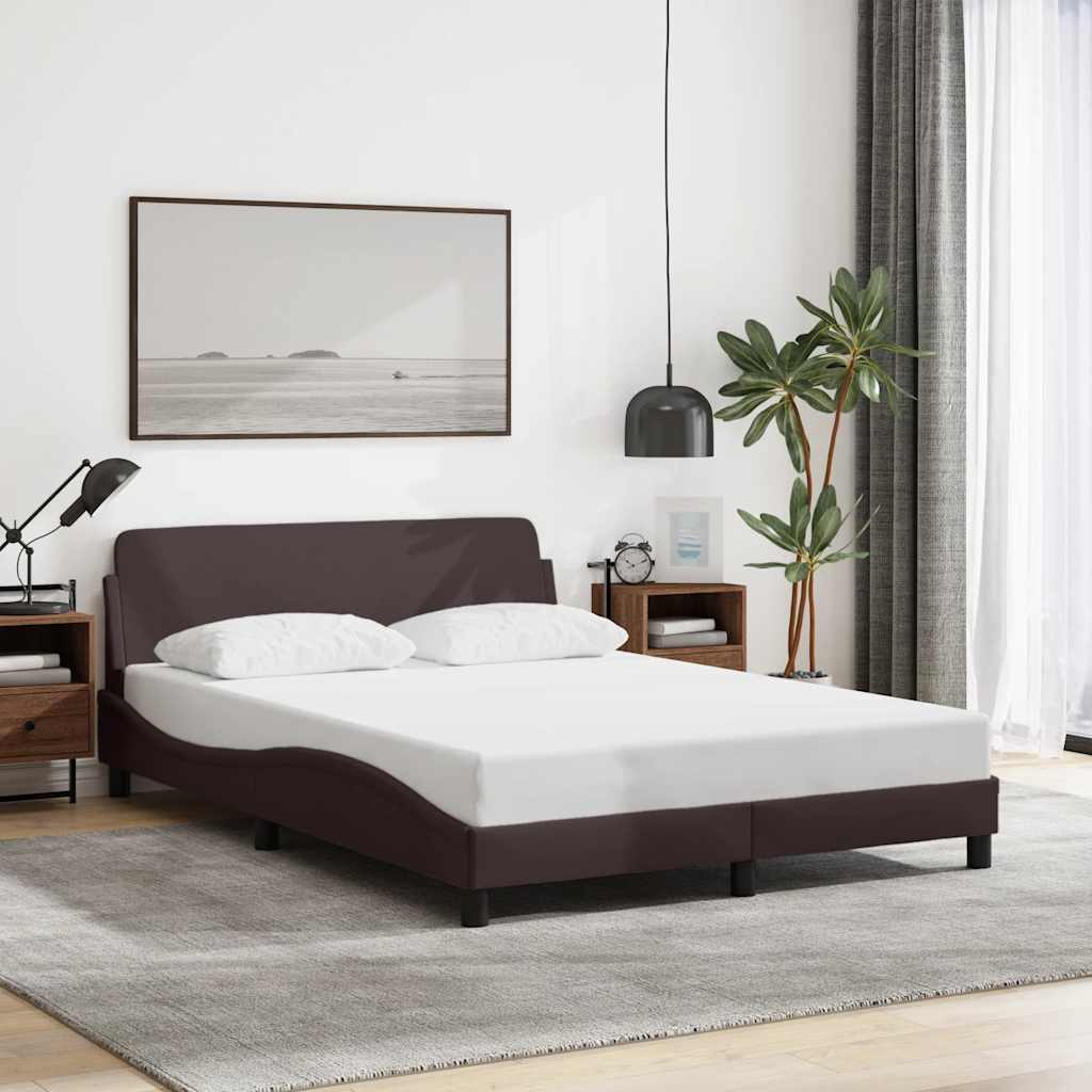 Vidaxl bedframe dover stof donkerbruin 140x190 cm