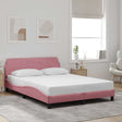 Vidaxl bedframe met hoofdeinde dover 140x190 cm fluweel roze