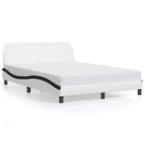 Vidaxl bedframe dover kunstleer wit en zwart 140x190 cm