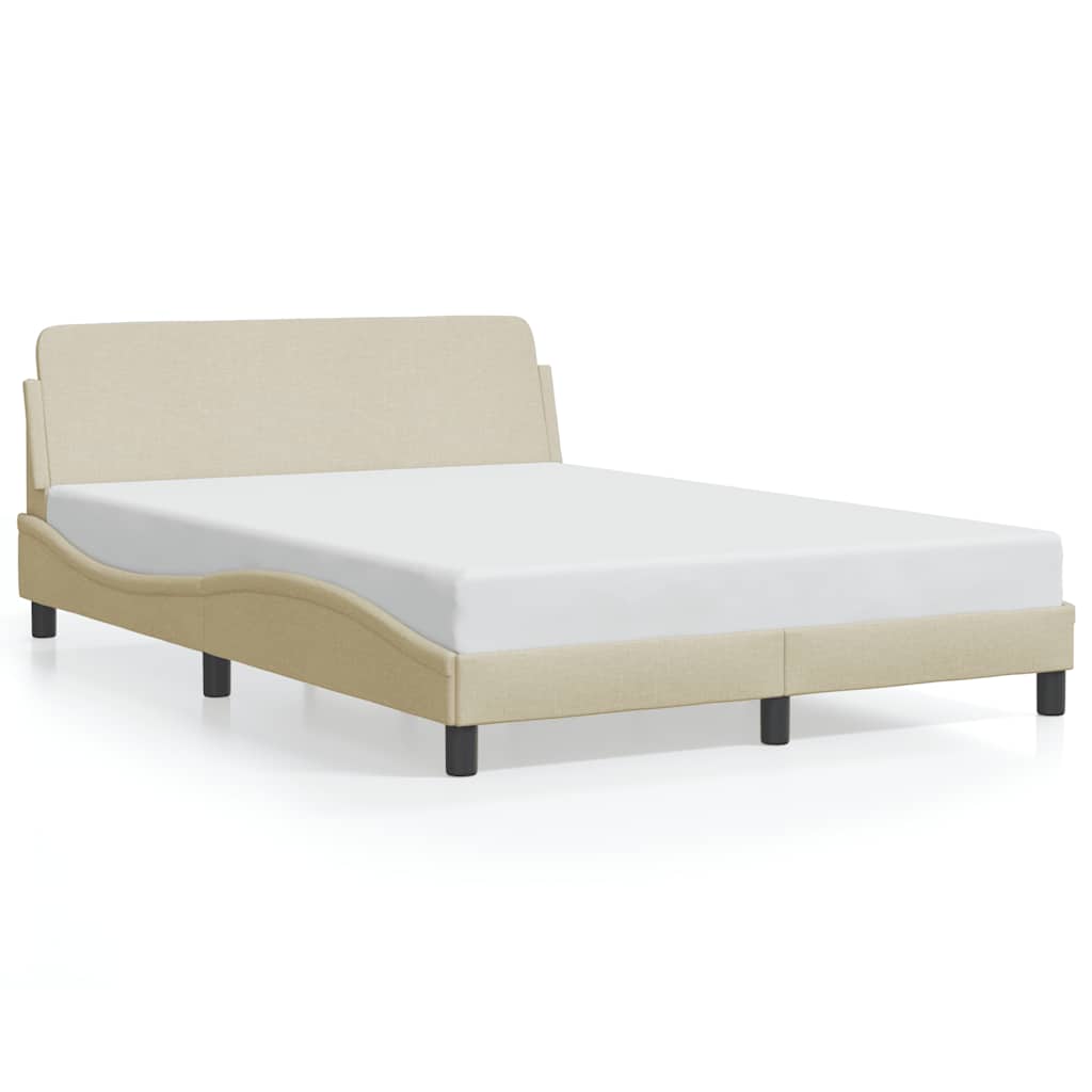 Vidaxl bedframe dover stof crèmekleurig 140x200 cm