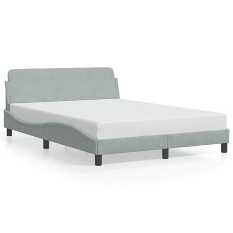 Vidaxl bedframe dover 140x200 cm fluweel lichtgrijs