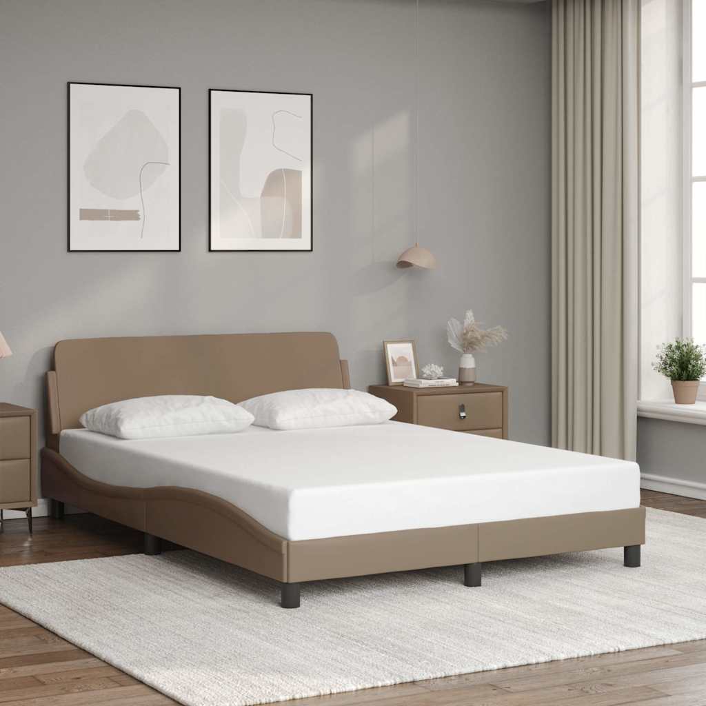 Vidaxl bedframe dover kunstleer cappuccinokleurig 140x200 cm