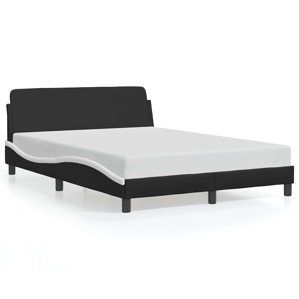 Vidaxl bedframe dover kunstleer zwart en wit 140x200 cm