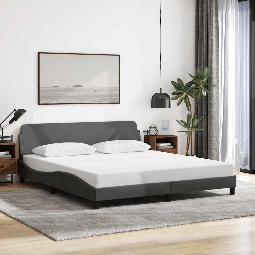 Vidaxl bedframe dover stof donkergrijs 160x200 cm