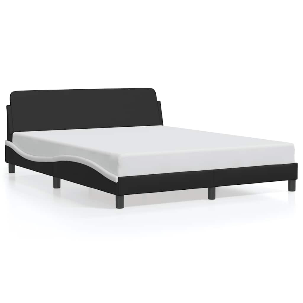 Vidaxl bedframe dover kunstleer zwart en wit 160x200 cm