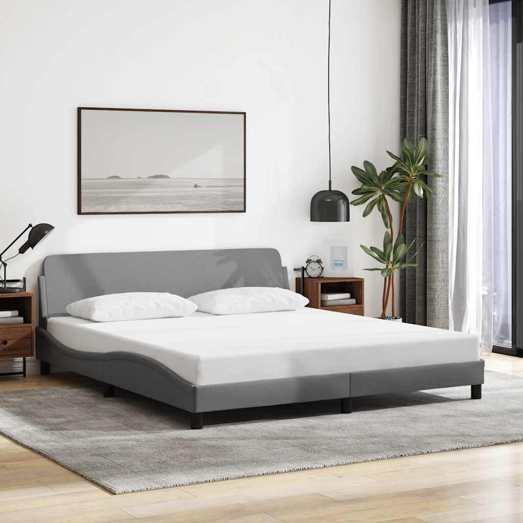 Vidaxl bedframe dover stof lichtgrijs 180x200 cm
