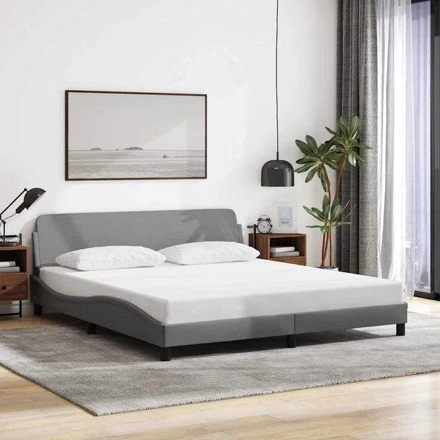 Vidaxl bedframe dover stof lichtgrijs 180x200 cm