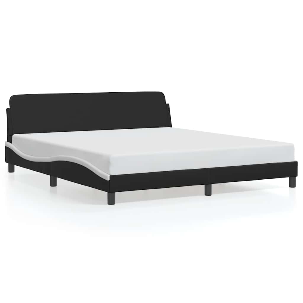 Vidaxl bedframe dover kunstleer zwart en wit 180x200 cm