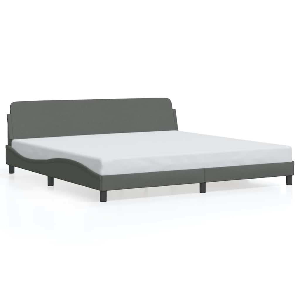 Vidaxl bedframe dover stof donkergrijs 200x200 cm