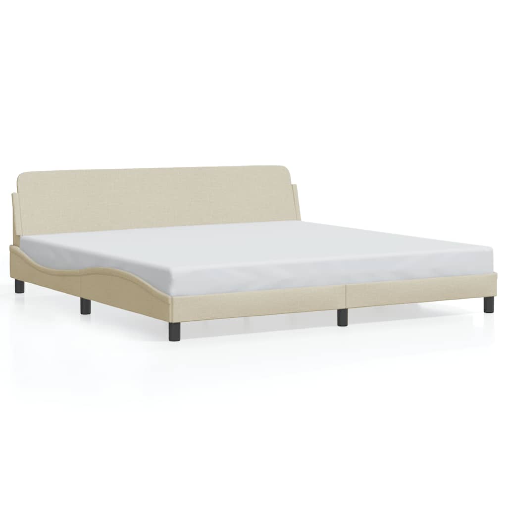 Vidaxl bedframe dover stof crèmekleurig 200x200 cm