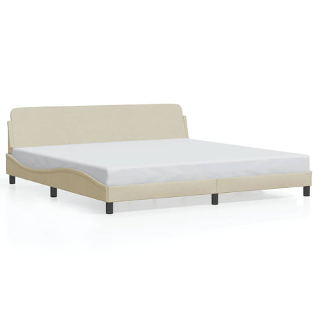 Vidaxl bedframe dover stof crèmekleurig 200x200 cm