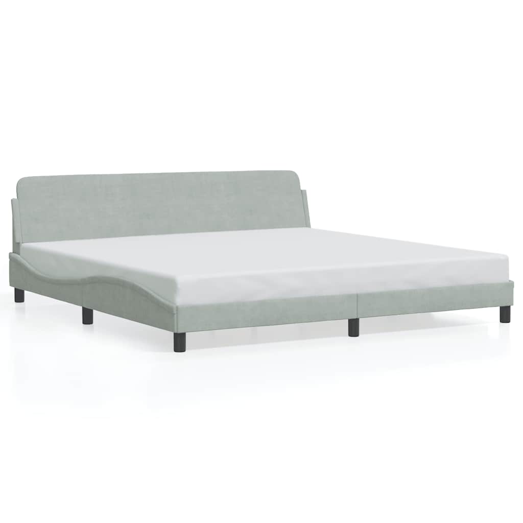 Vidaxl bedframe dover 200x200 cm fluweel lichtgrijs