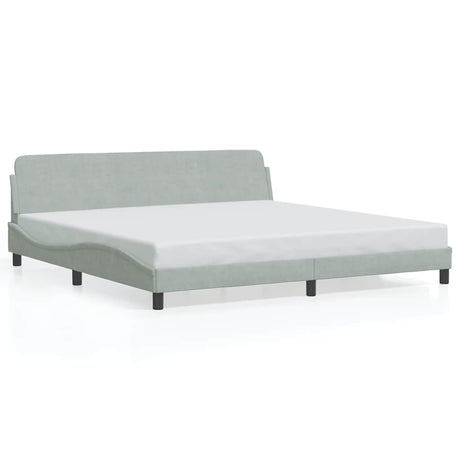 Vidaxl bedframe dover 200x200 cm fluweel lichtgrijs