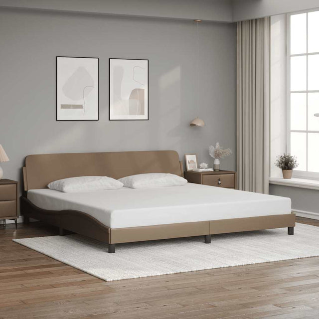 Vidaxl bedframe dover kunstleer cappuccinokleurig 200x200 cm