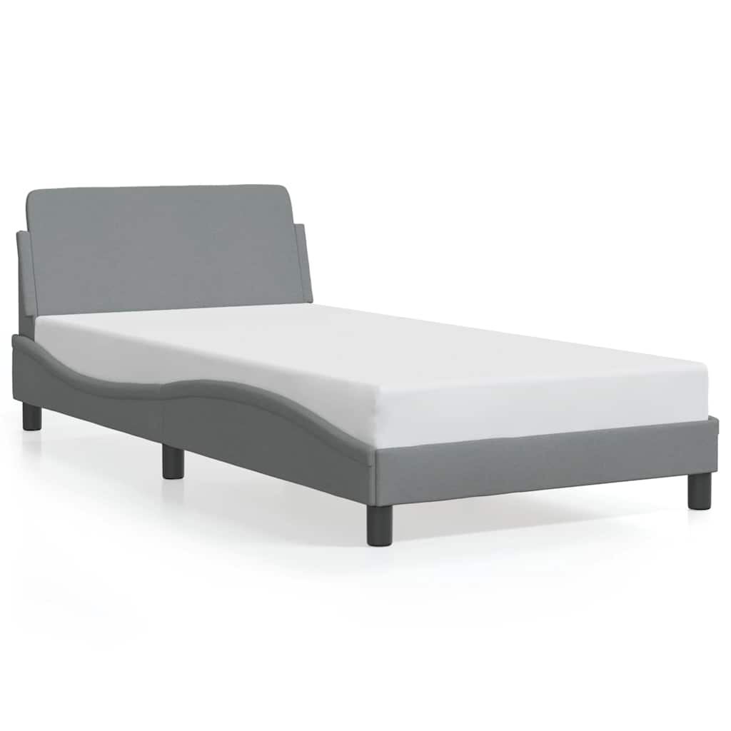 Vidaxl bedframe dover stof lichtgrijs 100x190 cm