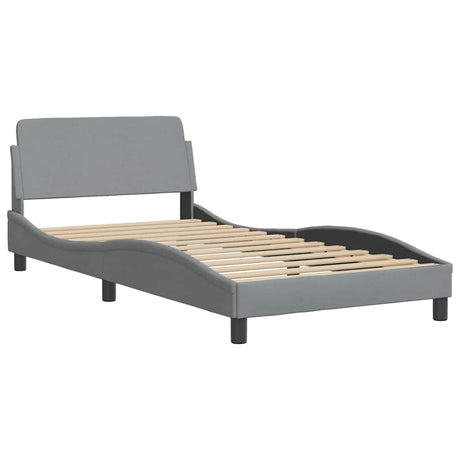 Vidaxl bedframe dover stof lichtgrijs 100x190 cm
