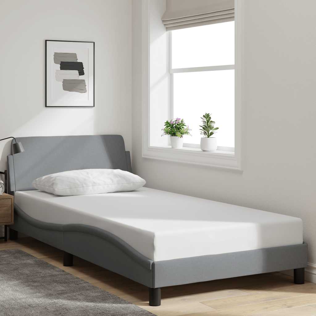 Vidaxl bedframe dover stof lichtgrijs 100x190 cm