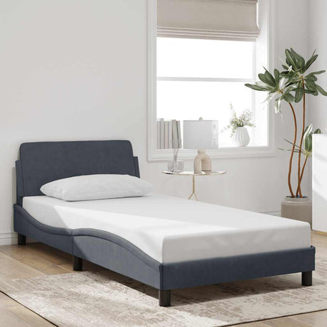 Vidaxl bedframe dover fluweel donkergrijs 100x190 cm