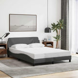 Vidaxl bedframe dover stof donkergrijs 137x190 cm