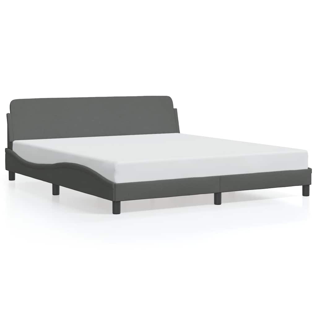 Vidaxl bedframe dover stof donkergrijs 152x203 cm