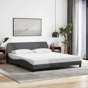 Vidaxl bedframe dover stof donkergrijs 152x203 cm