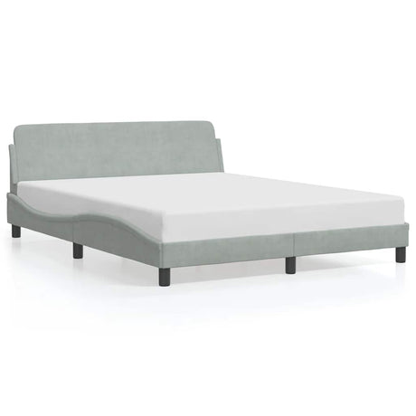 Vidaxl bedframe dover fluweel lichtgrijs 152x203 cm