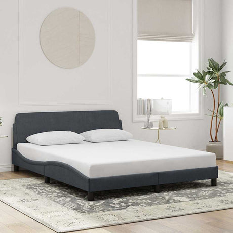 Vidaxl bedframe dover fluweel donkergrijs 152x203 cm