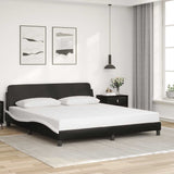 Vidaxl bedframe dover kunstleer zwart en wit 183x213 cm