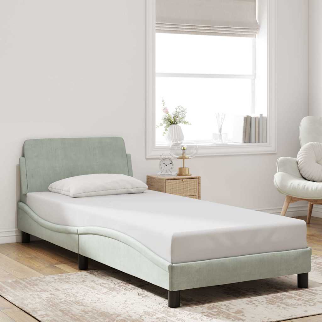 Vidaxl bedframe dover lichtgrijs 90x190 cm fluweel