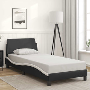 Vidaxl bedframe dover zwart en wit 90x190 cm kunstleer
