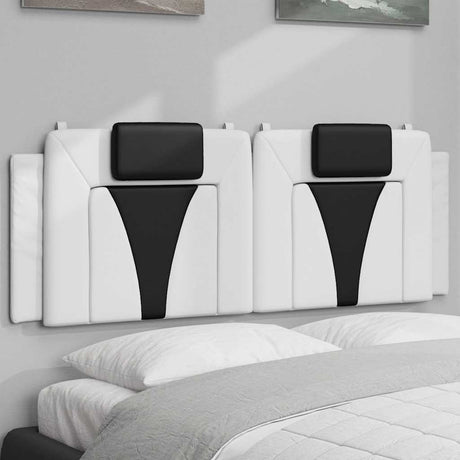 Vidaxl hoofdbordkussen viana 120 cm kunstleer wit en zwart