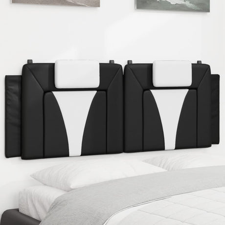Vidaxl hoofdbordkussen viana 140 cm kunstleer zwart en wit