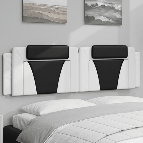Vidaxl hoofdbordkussen viana 180 cm kunstleer wit en zwart