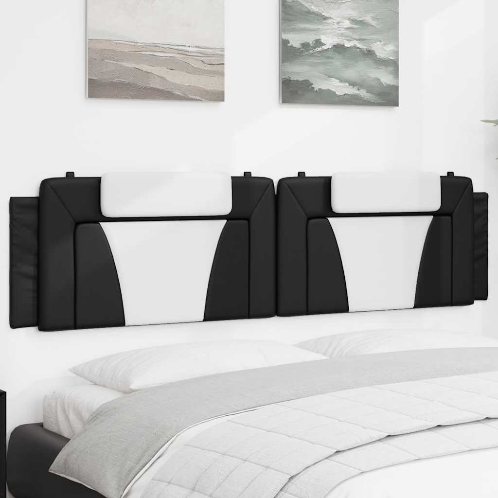 Vidaxl hoofdbordkussen viana 200 cm kunstleer zwart en wit