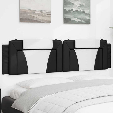 Vidaxl hoofdbordkussen viana 200 cm kunstleer zwart en wit