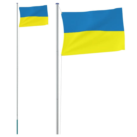 Flaga Vidaxxl z masztem Ukraina 6,23 m aluminium