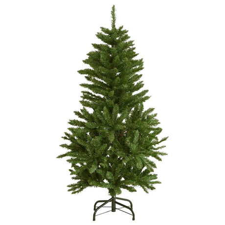 VidaXL Sztuczna choinka z zawiasami 150 diod LED i bombkami 150 cm