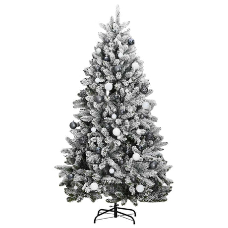 VidaXL Sztuczna choinka z zawiasami 300 diod LED i bombkami 180 cm