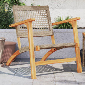 Vidaxl tuinstoelen 2 st poly rattan en acaciahout beige