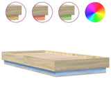 Vidaxl bedframe met led-verlichting sonoma eikenkleurig 100x200 cm