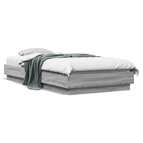 Vidaxl bedframe met led-verlichting grijs sonoma eikenkleur 90x200 cm