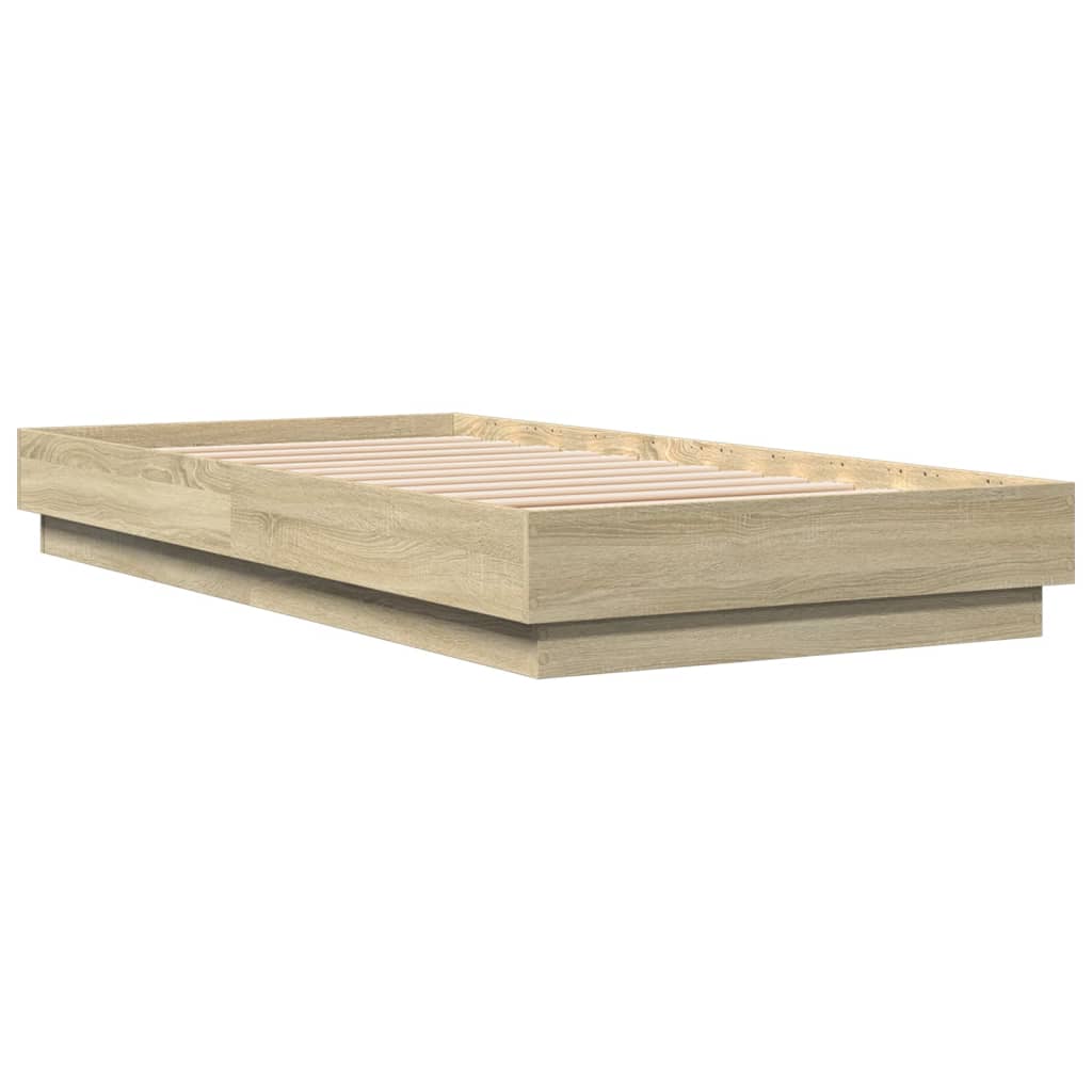 Vidaxl bedframe met led-verlichting sonoma eikenkleurig 90x190 cm