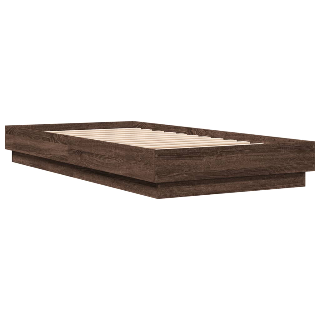 Vidaxl bedframe met led-verlichting bruin eikenkleurig 90x190 cm