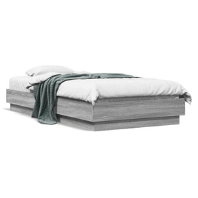 Vidaxl bedframe met led-verlichting grijs sonoma eikenkleur 75x190 cm
